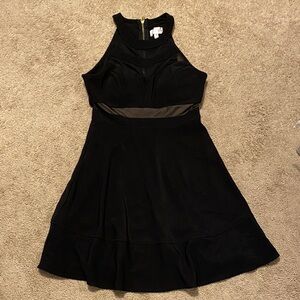 Honey and Rosie Black Mesh Panel Dress